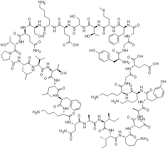 structure of CAS# 61214-51-5, Human beta-lipotropin(61-91);L-Tyrosylglycylglycyl-L-phenylalanyl-L-methionyl-L-threonyl-L-seryl-L-alpha-glutamyl-L-lysyl-L-seryl-L-glutaminyl-L-threonyl-L-prolyl-L-leucyl-L-valyl-L-threonyl-L-leucyl-L-phenylalanyl-L-lysyl-L-asparaginyl-L-alanyl-L-isoleucyl-L-isoleucyl-L-lysyl-L-asparaginyl-L-alanyl-L-tyrosyl-L-lysyl-L-lysylglycyl-L-glutamic acid
