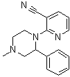 结构式 CAS# 61337-88-0, 2-(4-甲基-2-苯基哌嗪-1-基)吡啶-3-甲腈