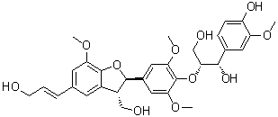 (1S,2R)-2-[4-[(2R,3S)-2,3-Dihydro-3-(hydroxymethyl)-5-[(1E)-3-hydroxy-1-propen-1-yl]-7-methoxy-2-benzofuranyl]-2,6-dimethoxyphenoxy]-1-(4-hydroxy-3-methoxyphenyl)-1,3-propanediol molecular structure (CAS 613684-55-2)