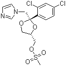 顺式-2-(2,4-二氯苯基)-2-(1H-咪唑-1-甲基)-1,3-二氧戊环-4-甲基甲磺酸酯分子结构 (CAS 61397-61-3)