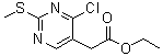 结构式 CAS# 61727-34-2, 4-氯-2-(甲硫基)-5-嘧啶乙酸乙酯