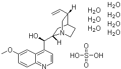 Quinine sulfate heptahydrate molecular structure (CAS 6183-68-2)