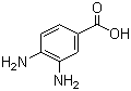 structure of CAS# 619-05-6, 3,4-Diaminobenzoic acid;4-Carboxy-o-phenylenediamine; 3,4-Diaminobenzoic acid
