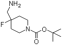 结构式 CAS# 620611-27-0, 4-(氨甲基)-4-氟哌啶-1-羧酸叔丁酯