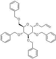 structure of CAS# 6207-45-0, 2-Propenyl 2,3,4,6-tetrakis-O-(phenylmethyl)-alpha-D-glucopyranoside