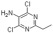 structure of CAS# 6237-96-3, 4,6-Dichloro-2-ethyl-5-pyrimidinamine