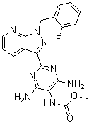 structure of CAS# 625115-52-8, Nelociguat;BAY 60-4552; Methyl [4,6-diamino-2-[1-(2-fluorobenzyl)-1H-pyrazolo[3,4-b]pyridin-3-yl]pyrimidin-5-yl]carbamate