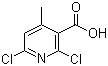 结构式 CAS# 62774-90-7, 2,6-二氯-4-甲基-3-吡啶甲酸