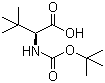 structure of CAS# 62965-35-9, N-Boc-L-tert-Leucine;N-(tert-Butoxycarbonyl)-L-tert-leucine; (S)-N-Boc-2-Amino-3,3-dimethylbutyric acid