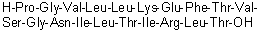 L-Prolylglycyl-L-valyl-L-leucyl-L-leucyl-L-lysyl-L-alpha-glutamyl-L-phenylalanyl-L-threonyl-L-valyl-L-serylglycyl-L-asparaginyl-L-isoleucyl-L-leucyl-L-threonyl-L-isoleucyl-L-arginyl-L-leucyl-L-threonine molecular structure (CAS 631913-89-8)
