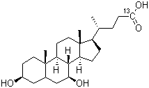 Ursodeoxycholic-24-13C acid molecular structure (CAS 63296-46-8)