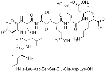 L-Isoleucyl-L-leucyl-L-alpha-aspartyl-L-seryl-L-seryl-L-alpha-glutamyl-L-alpha-glutamyl-L-alpha-aspartyl-L-lysine molecular structure (CAS 634182-29-9)