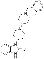 1,3-Dihydro-1-[1'-[(2-methylphenyl)methyl][1,4'-bipiperidin]-4-yl]-2H-benzimidazol-2-one molecular structure (CAS 634616-95-8)