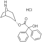 alpha-Hydroxy-alpha-phenylbenzeneacetic acid (3-endo)-8-azabicyclo[3.2.1]oct-3-yl ester hydrochloride molecular structure (CAS 63516-30-3)