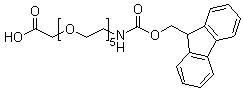 structure of CAS# 635287-26-2, 5,8,11,14,17-Pentaoxa-2-azanonadecanedioic acid 1-(9H-fluoren-9-ylmethyl) ester