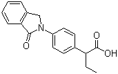 结构式 CAS# 63610-08-2, 吲哚布芬; 4-(1,3-二氢-1-氧代-(2H)-异吲哚-2-基)-alpha-乙基苯乙酸