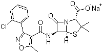 Sodium cloxacillin  molecular structure (CAS 642-78-4)