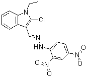 2-氯-1-乙基-1H-吲哚-3-甲醛(2,4-二硝基苯基)腙分子结构 (CAS 64209-13-8)