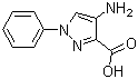 4-Amino-1-phenyl-1H-pyrazole-3-carboxylic acid molecular structure (CAS 64299-26-9)