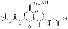 结构式 CAS# 64410-47-5, N-叔丁氧羰基-L-酪氨酰-D-丙氨酰甘氨酸