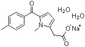结构式 CAS# 64490-92-2, 托美丁钠(二水); 2-[1-甲基-5-(4-甲基苯甲酰)吡咯-2-基]乙酸钠(二水)