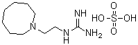 结构式 CAS# 645-43-2, 胍乙啶单硫酸盐