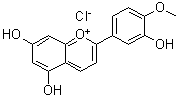 structure of CAS# 64670-94-6, 5,7-Dihydroxy-2-(3-hydroxy-4-methoxyphenyl)-1-benzopyrylium chloride;Diosmetinidin chloride