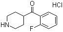 结构式 CAS# 64671-29-0, 4-(2-氟苯甲酰基)哌啶盐酸盐