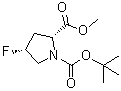 structure of CAS# 647857-43-0, 4-(R)-Fluoropyrrolidine-N,2-(R)-dicarboxylic acid 1-tert-butyl ester 2-methyl ester;(2R,4R)-1-tert-Butyl 2-methyl 4-fluoropyrrolidine-1,2-dicarboxylate