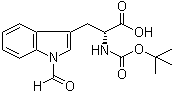 结构式 CAS# 64905-10-8, N-[叔丁氧羰基]-1-甲酰基-D-色氨酸