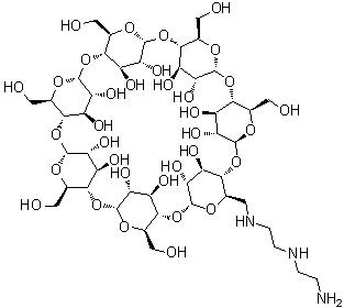 6-[2-[(2-氨基乙基)氨基]乙基氨基]-6-脱氧-beta-环糊精分子结构 (CAS 65294-32-8)