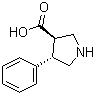 structure of CAS# 652971-46-5, (3R,4S)-4-Phenylpyrrolidine-3-carboxylic acid
