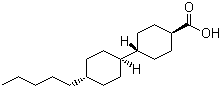 结构式 CAS# 65355-33-1, 4-戊基双环己烷甲酸; 反式对戊基双环己基甲酸; (反,反)-4'-戊基-(1,1'-二环己基)-4-羧酸