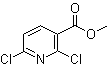 structure of CAS# 65515-28-8, 2,6-Dichloronicotinic acid methyl ester;2,6-Dichloropyridine-3-carboxylic acid methyl ester; Methyl 2,6-dichloronicotinate; Methyl 2,6-dichloropyridin-3-carboxylate; Methyl 2,6-dichloropyridine-3-carboxylate