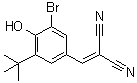 结构式 CAS# 65678-07-1, 2-[[3-溴-5-叔丁基-4-羟基苯基]亚甲基]丙二腈