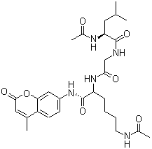 N-Acetyl-L-leucylglycyl-N6-acetyl-N-(4-methyl-2-oxo-2H-1-benzopyran-7-yl)-L-lysinamide molecular structure (CAS 660847-06-3)