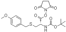 结构式 CAS# 66413-65-8, (S)-[2-[(2,5-二氧代-1-吡咯烷基)氧基]-1-[[[(4-甲氧基苯基)甲基]硫基]甲基]-2-氧代乙基]氨基甲酸叔丁酯