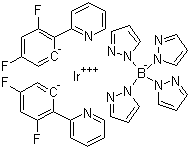 structure of CAS# 664374-03-2, FIr 6;(OC-6-33)-Bis[3,5-difluoro-2-(2-pyridinyl-kN)phenyl-kC][tetrakis(1H-pyrazolato-kN1)borato(1-)-kN2,kN2']-iridium