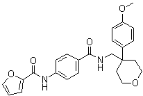 N-[4-[[[[Tetrahydro-4-(4-methoxyphenyl)-2H-pyran-4-yl]methyl]amino]carbonyl]phenyl]-2-furancarboxamide molecular structure (CAS 664993-53-7)