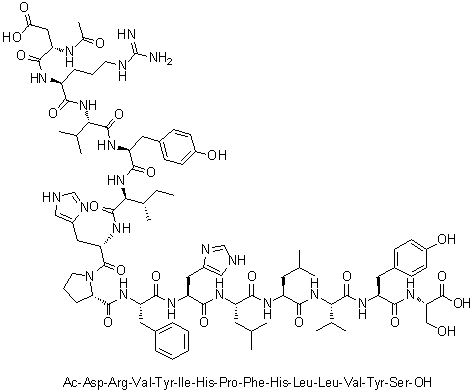 N-Acetyl-5-L-isoleucine-angiotensinogen (tetradecapeptide renin substrate) molecular structure (CAS 66641-26-7)