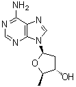 结构式 CAS# 6698-26-6, 2',5'-二脱氧腺苷