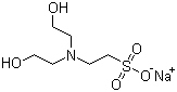 结构式 CAS# 66992-27-6, N,N-二(2-羟乙基)-2-氨基乙磺酸钠