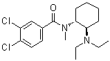 结构式 CAS# 67579-76-4, 反式-3,4-二氯-N-[2-(二乙基氨基)环己基]-N-甲基苯甲酰胺