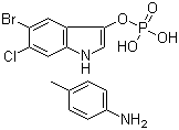 5-溴-6-氯-3-吲哚磷酸酯对甲苯胺盐分子结构 (CAS 6769-80-8)