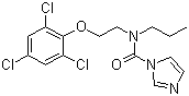 结构式 CAS# 67747-09-5, 咪酰胺; 咪鲜胺; N-丙基-N-[2-(2,4,6-三氯苯氧基)乙基]-咪唑-1-甲酰胺