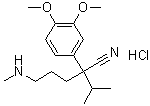 3,4-二甲氧基-alpha-[3-(甲基氨基)丙基]-alpha-异丙基苯乙腈单盐酸盐分子结构 (CAS 67775-97-7)