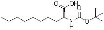 结构式 CAS# 67862-03-7, (S)-2-[[(1,1-二甲基乙氧基)羰基]氨基]癸酸