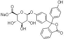 structure of CAS# 6820-54-8, Phenolphthalein beta-D-glucuronide sodium salt;p-[3-(p-Hydroxyphenyl)phthalidyl]phenyl glucosiduronic acid sodium salt