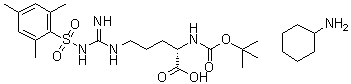 N2-[(1,1-Dimethylethoxy)carbonyl]-N5-[imino[[(2,4,6-trimethylphenyl)sulfonyl]amino]methyl]-L-ornithine compd. with cyclohexanamine molecular structure (CAS 68262-72-6)