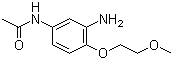 结构式 CAS# 68385-79-5, 3-氨基-4-甲氧乙氧基乙酰替苯胺; N-[3-氨基-4-(2-甲氧乙氧基)苯基]乙酰胺